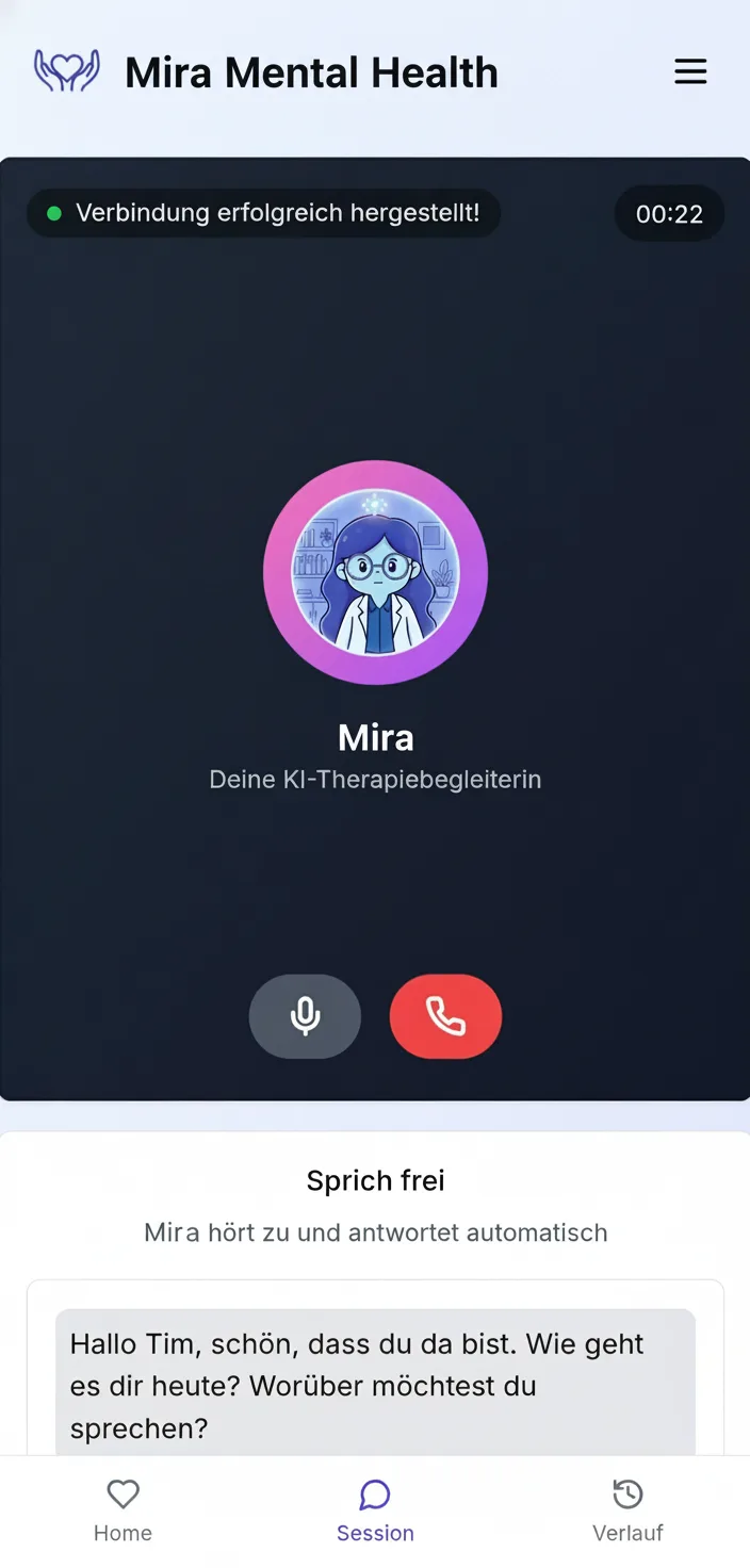 Screenshot: Sprachdialog in Mira