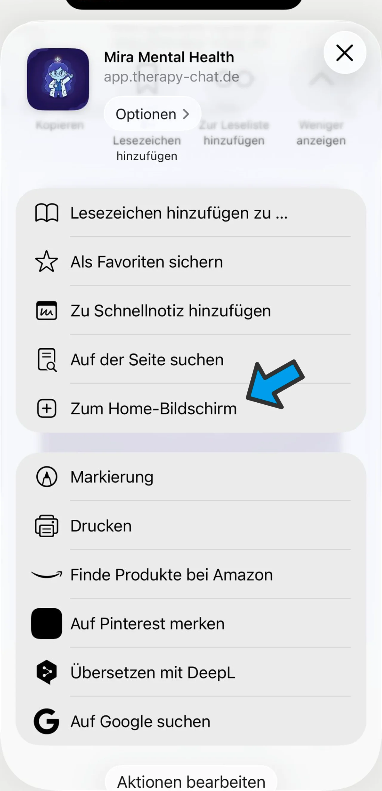 Schritt 2: Zum Home-Bildschirm auswählen