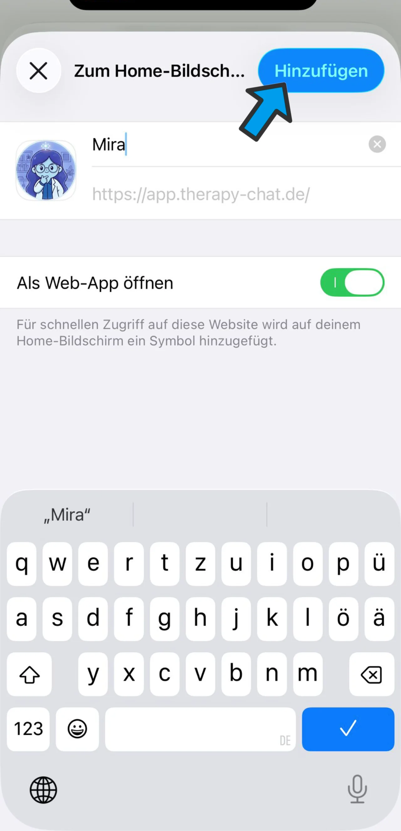 Schritt 3: Hinzufügen der App bestätigen